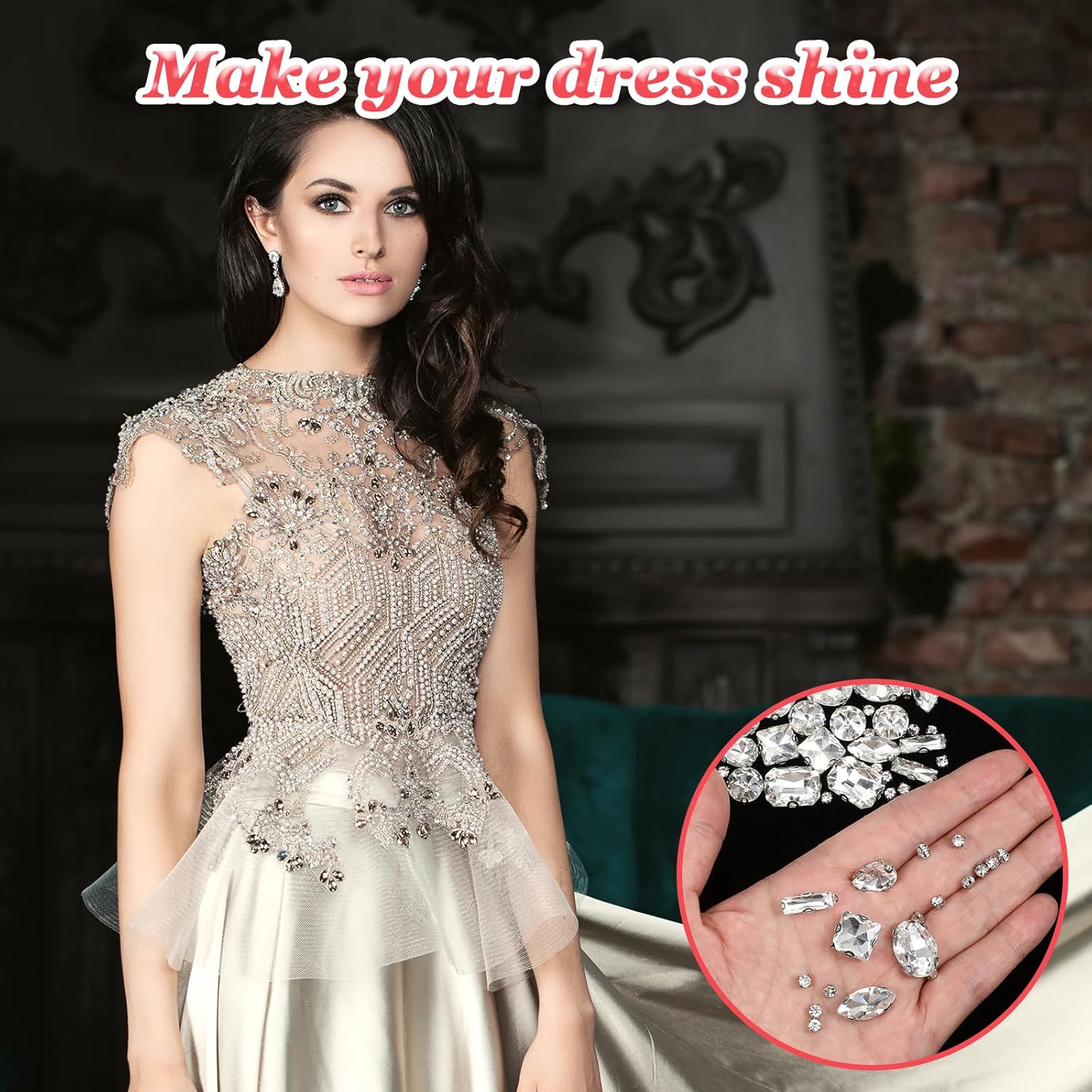 260 Mixed-Color Sewing Rhinestones for DIY Crafting